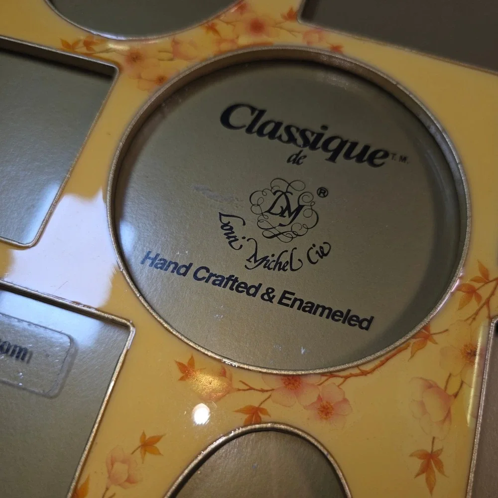 Louis Michel Cie Classique Apple Blossom Yellow Enameled 7 Opening Collage Frame